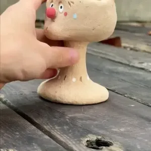 Classic Jester Nose Fragrance Holder-this handmade fragrance holder features a striking red clown nose and quirky expression