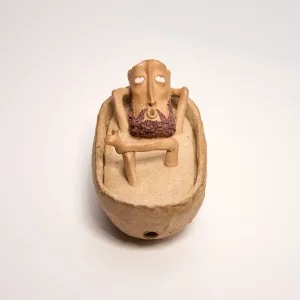 Bathing Zen Monk Clay Figurine-This handmade clay incense burner features a lounging monk blowing smoke from his mouth with an exaggerated, unbothered expression.