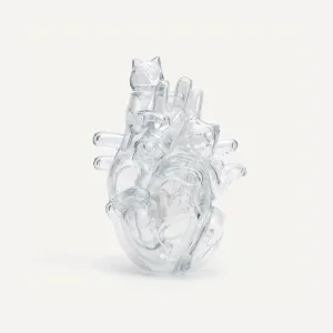 Cat Heart Sofubi-four distinct kitties merge to form a translucent human heart