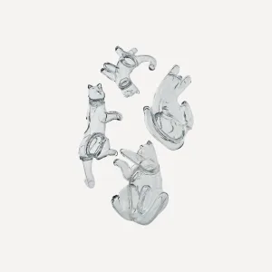 Cat Heart Sofubi-four distinct kitties merge to form a translucent human heart