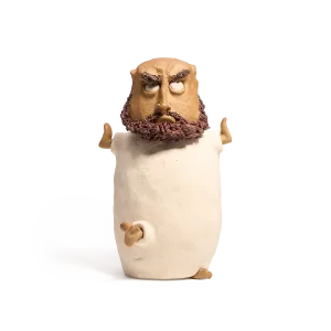 Kung Fu Zen Monk Clay Figurine-A piece of aesthetic decor that brings a touch of humor and Zen to your space