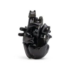 Cat Heart Sofubi-four distinct kitties merge to form a translucent human heart