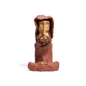 Meditating Zen Monk Clay Figurine-Hand-sculpted from natural clay, a peaceful piece of aesthetic decor for your tea table
