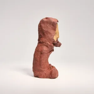 Meditating Zen Monk Clay Figurine-Hand-sculpted from natural clay, a peaceful piece of aesthetic decor for your tea table