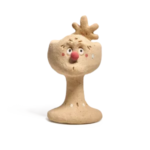 Classic Jester Nose Fragrance Holder-this handmade fragrance holder features a striking red clown nose and quirky expression