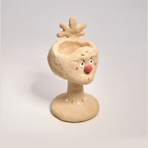 Classic Jester Nose Fragrance Holder-this handmade fragrance holder features a striking red clown nose and quirky expression