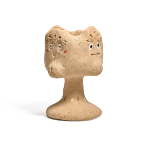 Jester's Many Faces Fragrance Holder-this handmade fragrance holder features four faces depicting joy, anger, sorrow, and happiness