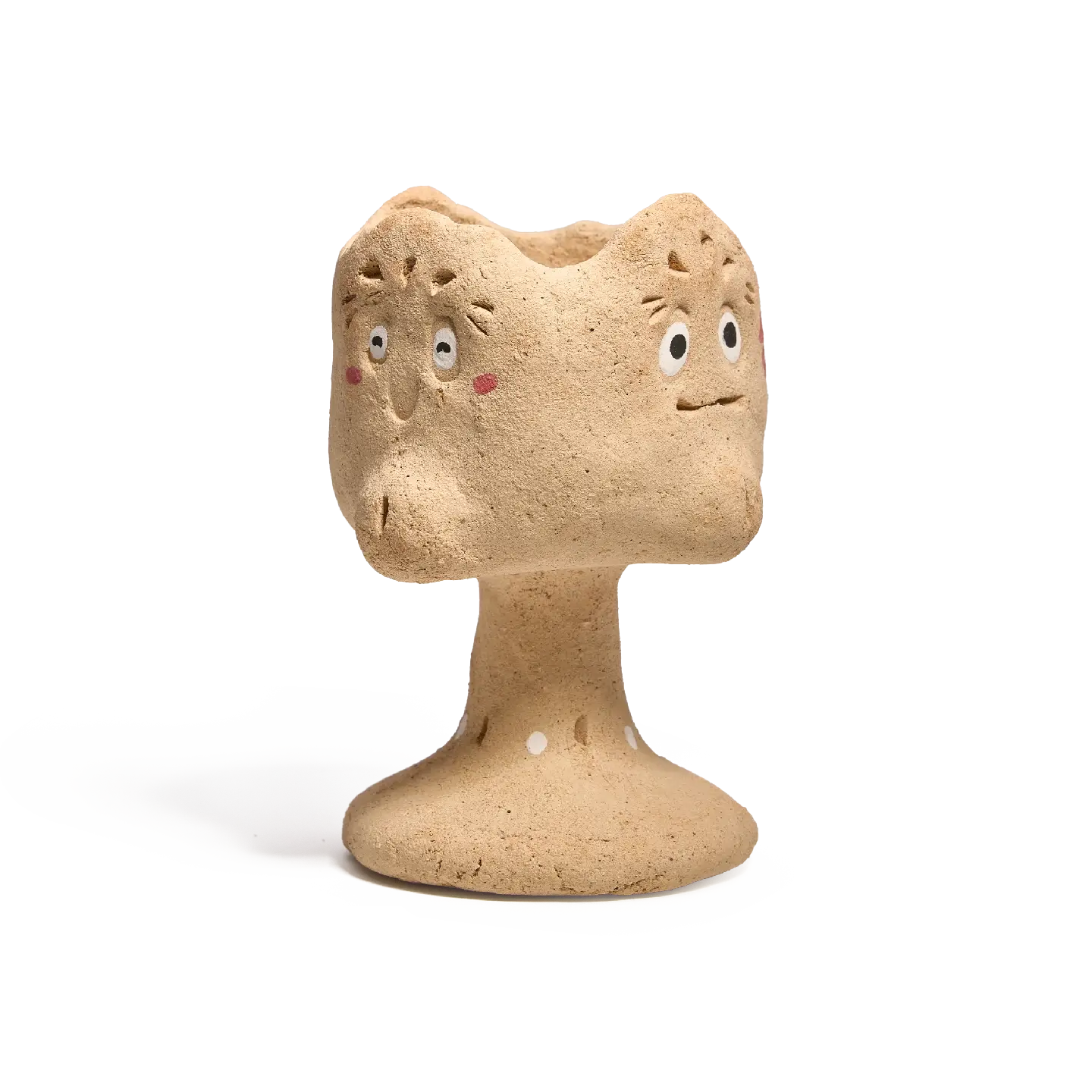 Jester's Many Faces Fragrance Holder-this handmade fragrance holder features four faces depicting joy, anger, sorrow, and happiness