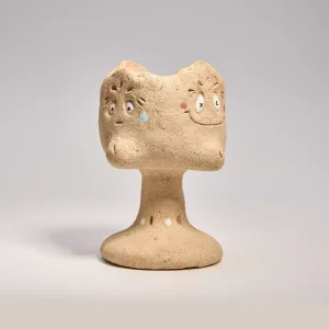 Jester's Many Faces Fragrance Holder-this handmade fragrance holder features four faces depicting joy, anger, sorrow, and happiness