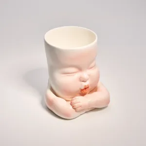 Whimsical Ceramic Smooch Mug-this hand-painted mug features a cute puckered face ready for a shy kiss.