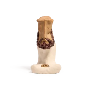 Sitting Zen Monk Clay Figurine-Hand-sculpted from natural clay, a peaceful piece of aesthetic decor for your tea table