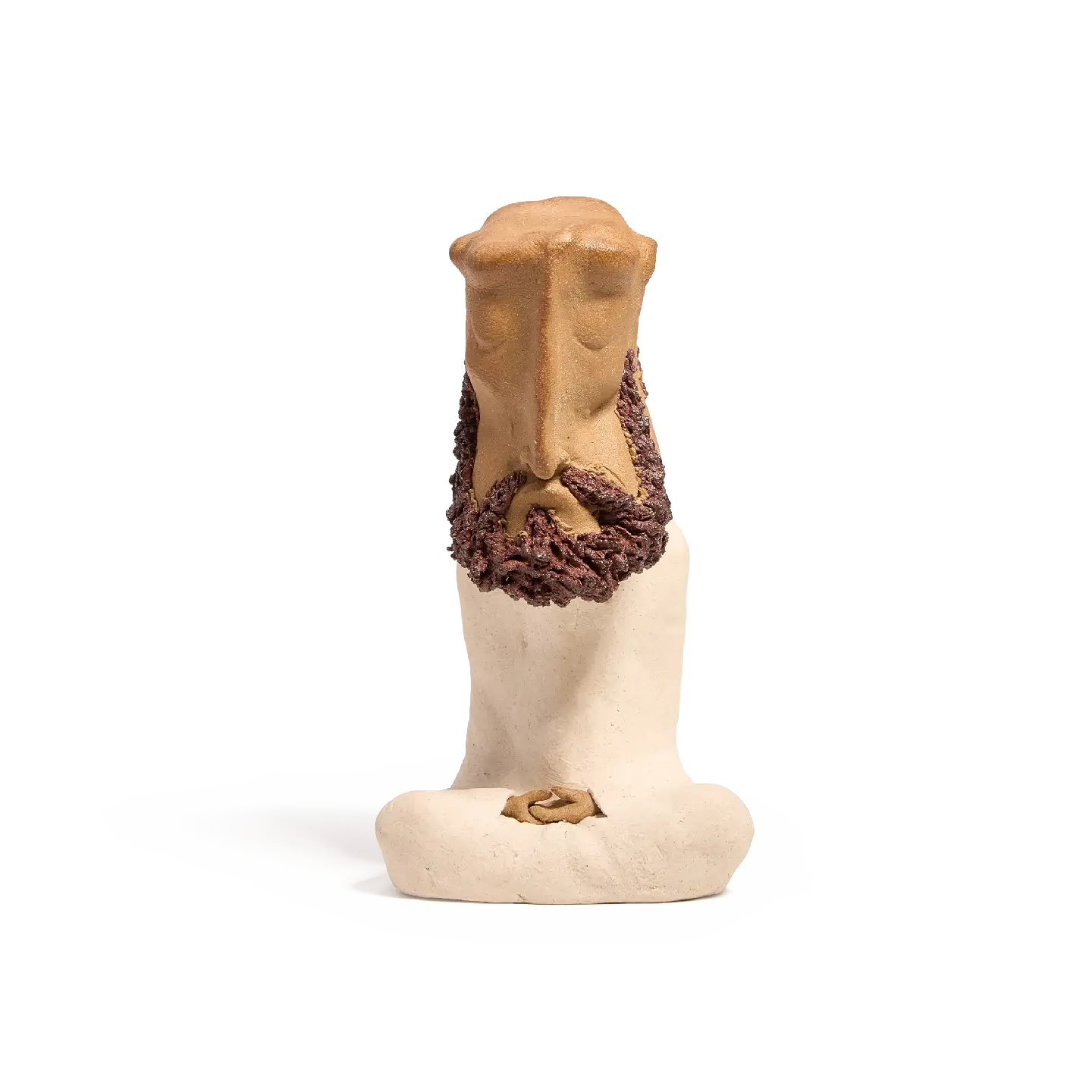 Sitting Zen Monk Clay Figurine-Hand-sculpted from natural clay, a peaceful piece of aesthetic decor for your tea table