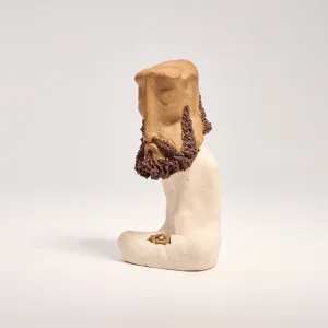 Sitting Zen Monk Clay Figurine-Hand-sculpted from natural clay, a peaceful piece of aesthetic decor for your tea table