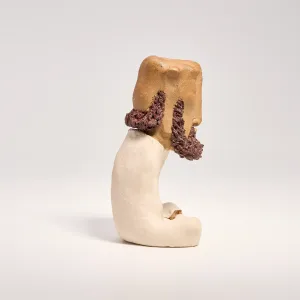Sitting Zen Monk Clay Figurine-Hand-sculpted from natural clay, a peaceful piece of aesthetic decor for your tea table