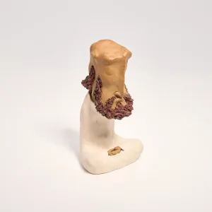 Sitting Zen Monk Clay Figurine-Hand-sculpted from natural clay, a peaceful piece of aesthetic decor for your tea table