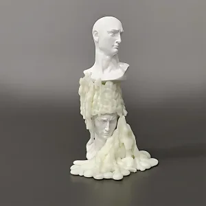 Bald David Bust Scented Candle–The scented candle's wax 'hair' slowly melts away as it burns