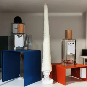 Bald David Bust Scented Candle–The scented candle's wax 'hair' slowly melts away as it burns