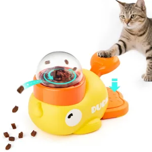 Duck-Shaped Pet Puzzle Feeder-Turn mealtime into playtime with this interactive duck that dispenses treats when pressed