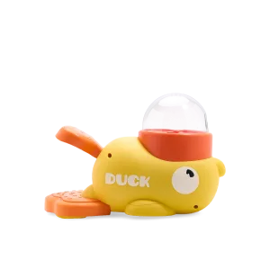 Duck-Shaped Pet Puzzle Feeder-Turn mealtime into playtime with this interactive duck that dispenses treats when pressed