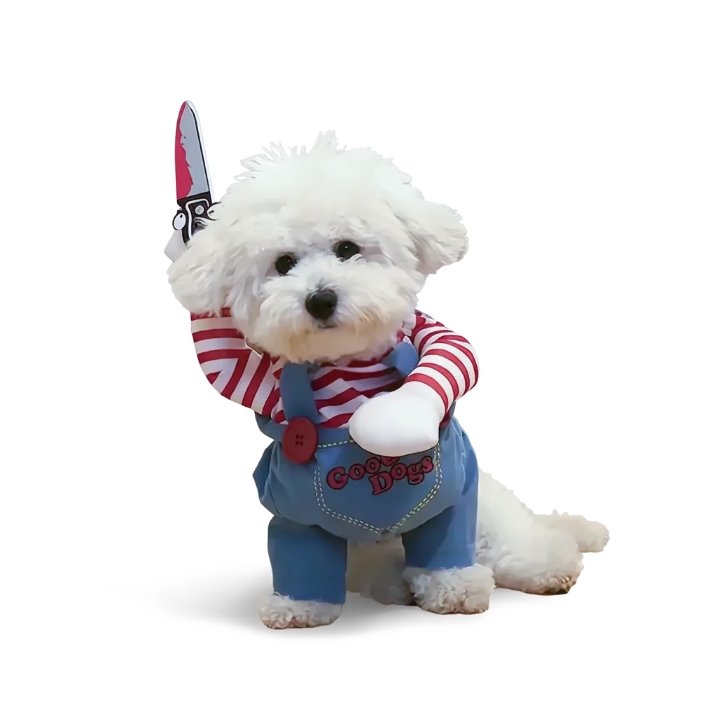 Pet Costume Running with Knife-One of the funniest gifts for dog lovers