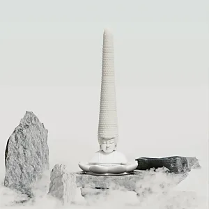 Whimsical Buddha Head Scented Candle-Featuring an exaggerated wax "hair" that extends from a joyful Buddha base.