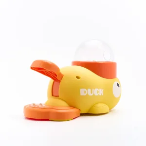 Duck-Shaped Pet Puzzle Feeder-Turn mealtime into playtime with this interactive duck that dispenses treats when pressed