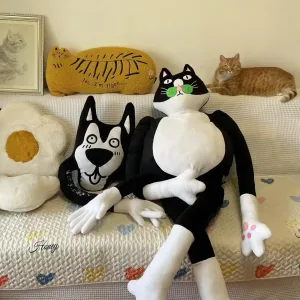 Tuxedo Cat Plush Body Pillow-Modeled after a real stray cat adopted by the designer