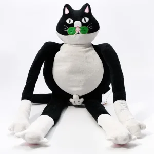Tuxedo Cat Plush Body Pillow-Modeled after a real stray cat adopted by the designer