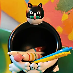 Tuxedo Cat Storage Bowl-"Feed" this tuxedo cat with your candies, keys, or trinkets.