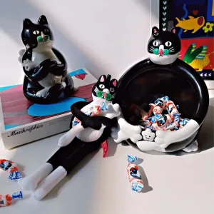 Tuxedo Cat Storage Bowl-"Feed" this tuxedo cat with your candies, keys, or trinkets.