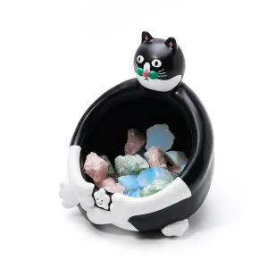 Tuxedo Cat Storage Bowl-"Feed" this tuxedo cat with your candies, keys, or trinkets.