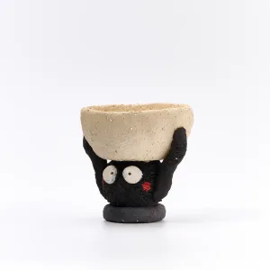 Ceramic Soot Sprite Candle Holder-Handcrafted from coarse pottery to capture the texture of a hardworking spirit.