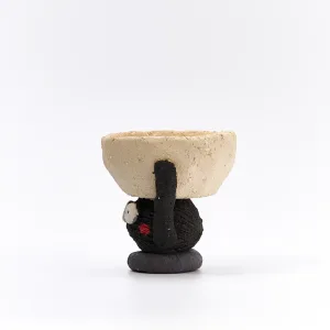 Ceramic Soot Sprite Candle Holder-Handcrafted from coarse pottery to capture the texture of a hardworking spirit.