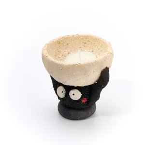 Ceramic Soot Sprite Candle Holder-Handcrafted from coarse pottery to capture the texture of a hardworking spirit.
