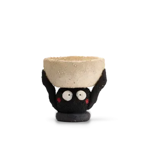 Ceramic Soot Sprite Candle Holder-Handcrafted from coarse pottery to capture the texture of a hardworking spirit.