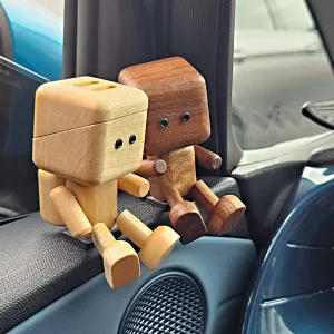 Shaking Wooden Man Car Vent Figurine-Powered by the breeze from your A/C and the rhythm of the road, this little wooden guy swings his legs in a happy, endless loop.