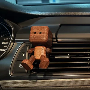Shaking Wooden Man Car Vent Figurine-Powered by the breeze from your A/C and the rhythm of the road, this little wooden guy swings his legs in a happy, endless loop.
