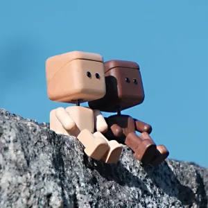 Shaking Wooden Man Car Vent Figurine-Powered by the breeze from your A/C and the rhythm of the road, this little wooden guy swings his legs in a happy, endless loop.