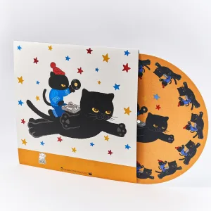 Retro DJ Cat Vinyl Slipmat-this feline spins hypnotically along with your favorite tracks