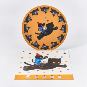 Retro DJ Cat Vinyl Slipmat-this feline spins hypnotically along with your favorite tracks