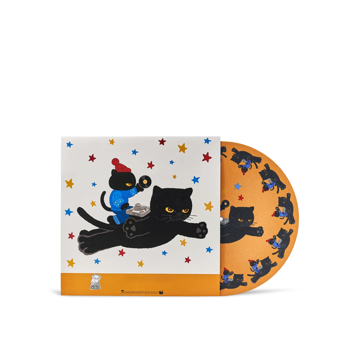 Retro DJ Cat Vinyl Slipmat-this feline spins hypnotically along with your favorite tracks