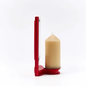Cinematic red door Candle Holder-Inspired by The Odyssey, this red gate features a textured optical lens that transforms candlelight into a dreamy, cinematic ripple.