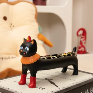 Vintage Circus Cat Jewelry Box-Brings the whimsical charm of a vintage carnival to your vanity while guarding your treasures.