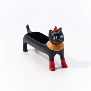 Vintage Circus Cat Jewelry Box-Brings the whimsical charm of a vintage carnival to your vanity while guarding your treasures.